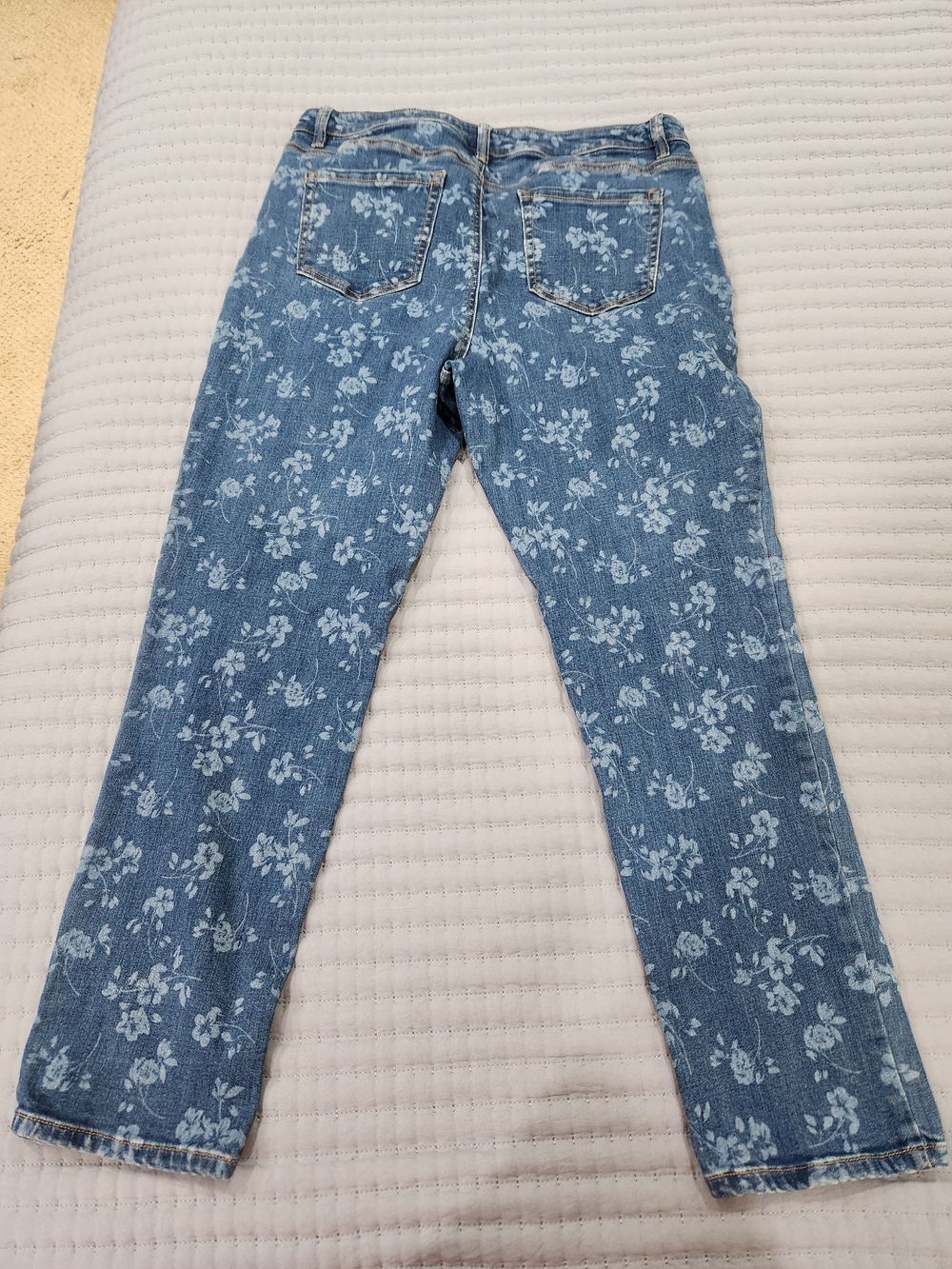 Charter Club Blue Floral Straight-Leg Jeans - Picture 7 of 8